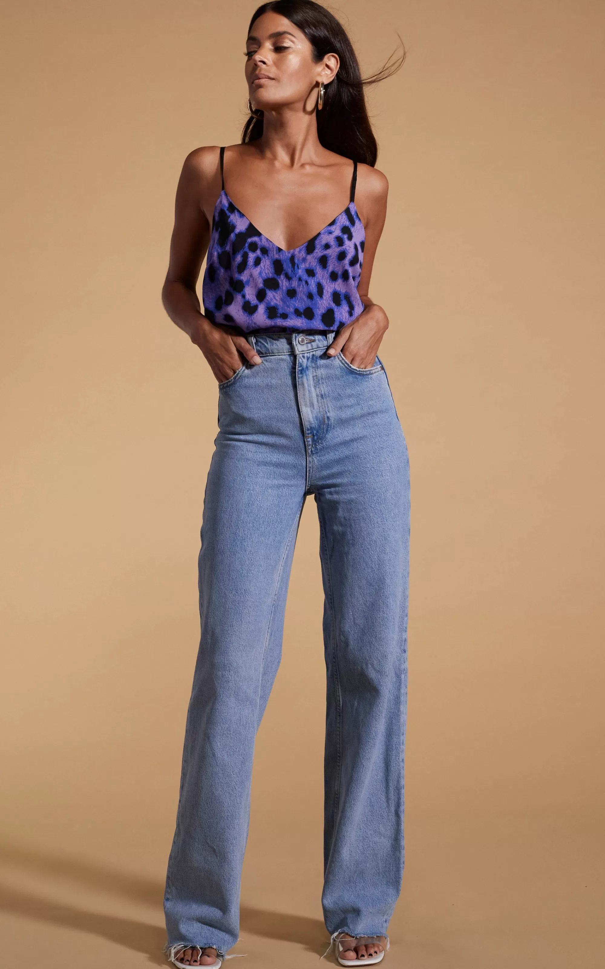 Tops>Dancing Leopard Birdie Cami Top In Lilac Leopard