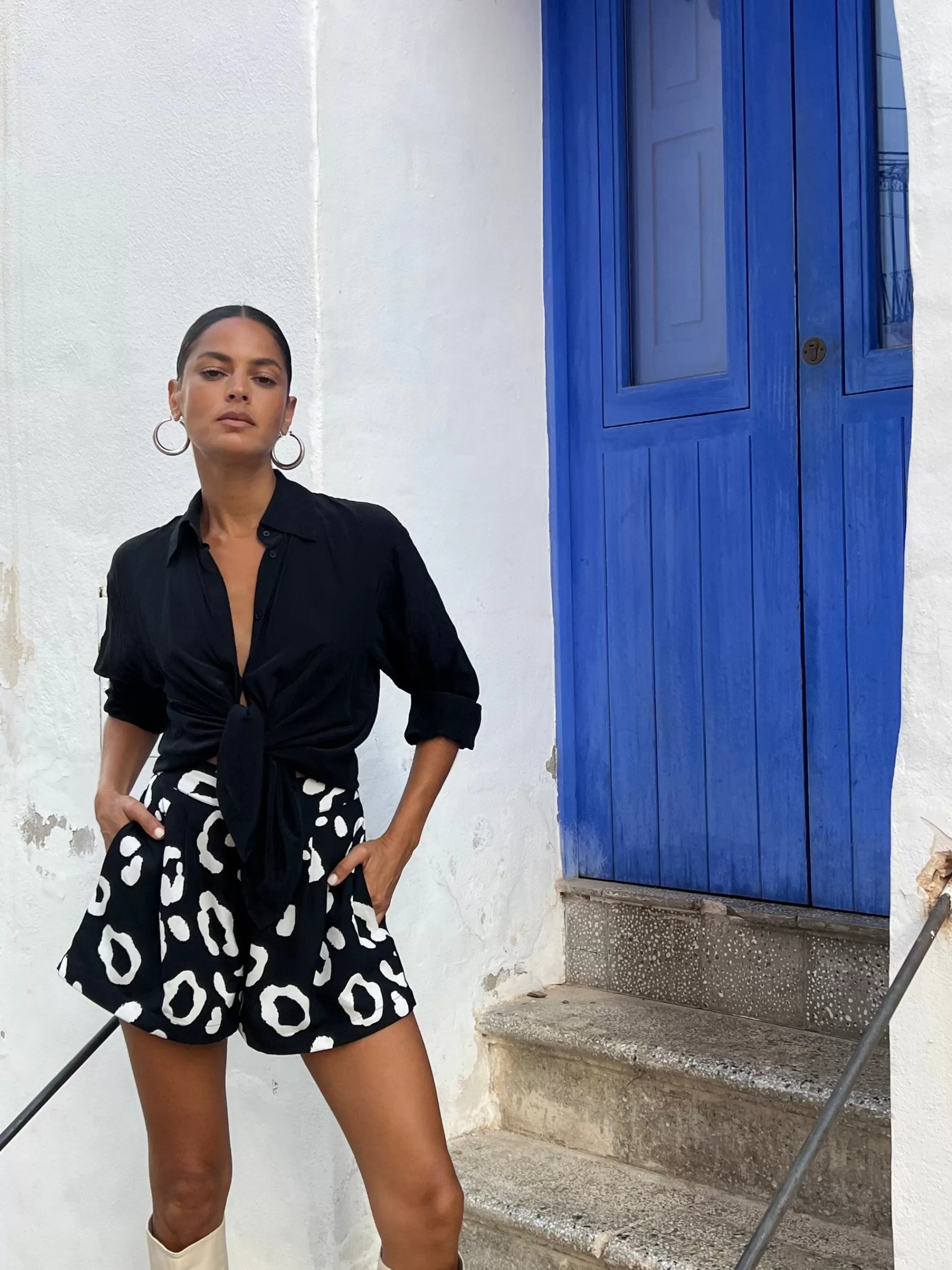 Shorts>Dancing Leopard Chica Bella Shorts In Oversized Mono Leopard